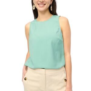 NWT J.Crew Factory Sleeveless Blouse L – Button-Back Eucalyptus Mint Shell Top